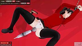 Japán anime Rin büntetve játékokkal vad fröcskölős szex jelenetben