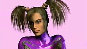 Animejente med store pupper tar monsterkuk i virtuell sugejobb