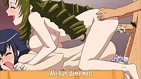 Aksi Trio Hentai Anime Panas Terbuka