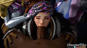 Brigitte fra Overwatch får creampie af monster pik hårdt