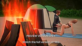 Nézem ezt a 3D hentai előzetest az Outer Banksről szexi anime szex jelenetekkel