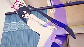 Yozakura Kirara y Kuromi Serika tienen sexo intenso en hentai Blue Archive