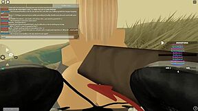 En Roblox, la perra linda se folla el culo duro