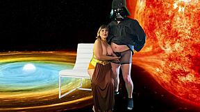 Oma-Sklavin Prinzessin Leia benutzt Jedi-Geist-Trick für Dildo-Masturbation