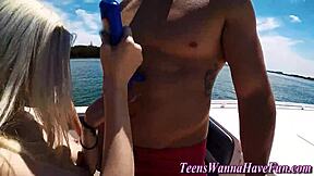 Подростки 18+ жестко трахаются на дикой вечеринке на яхте